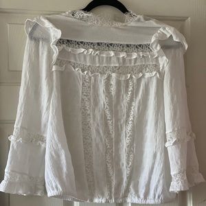 Express white gauze and lace top